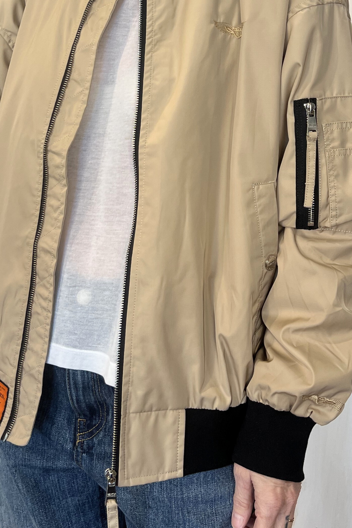 Bomber over nylon