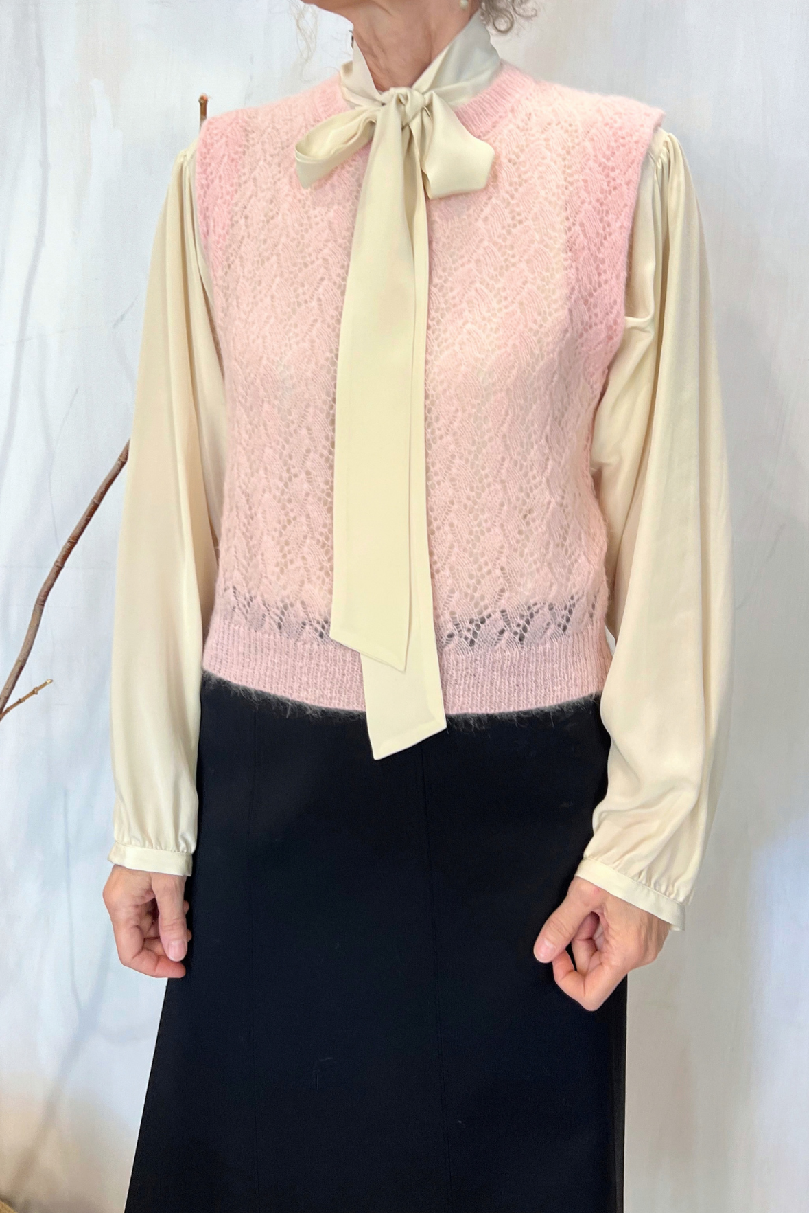 Gilet pizzo in maglia