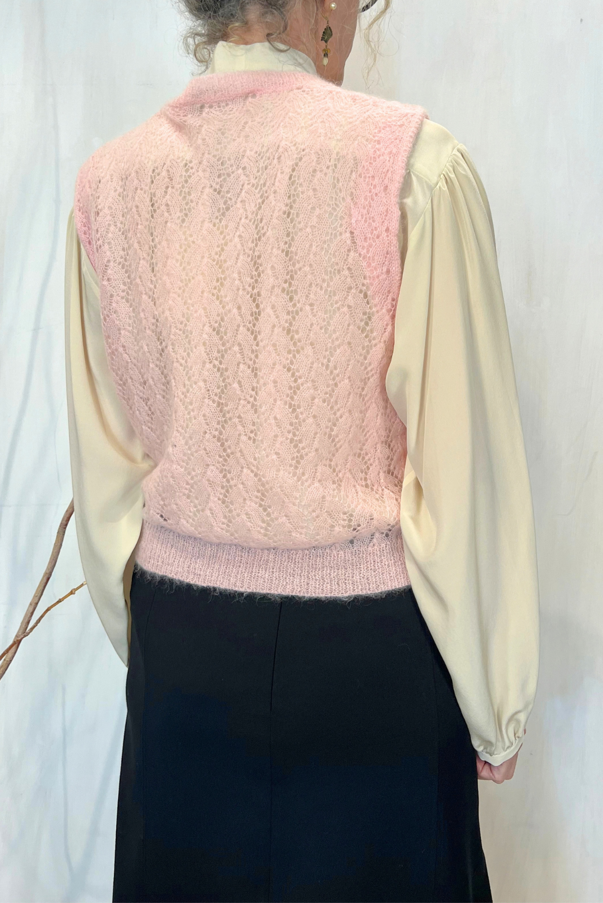 Gilet pizzo in maglia
