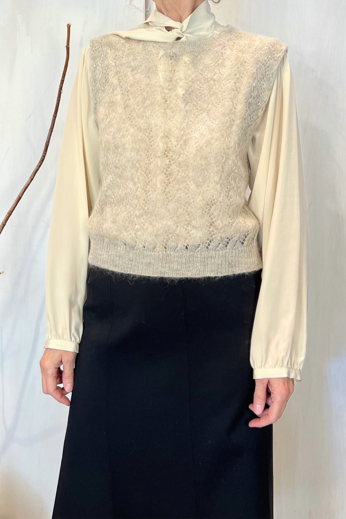 Gilet pizzo in maglia