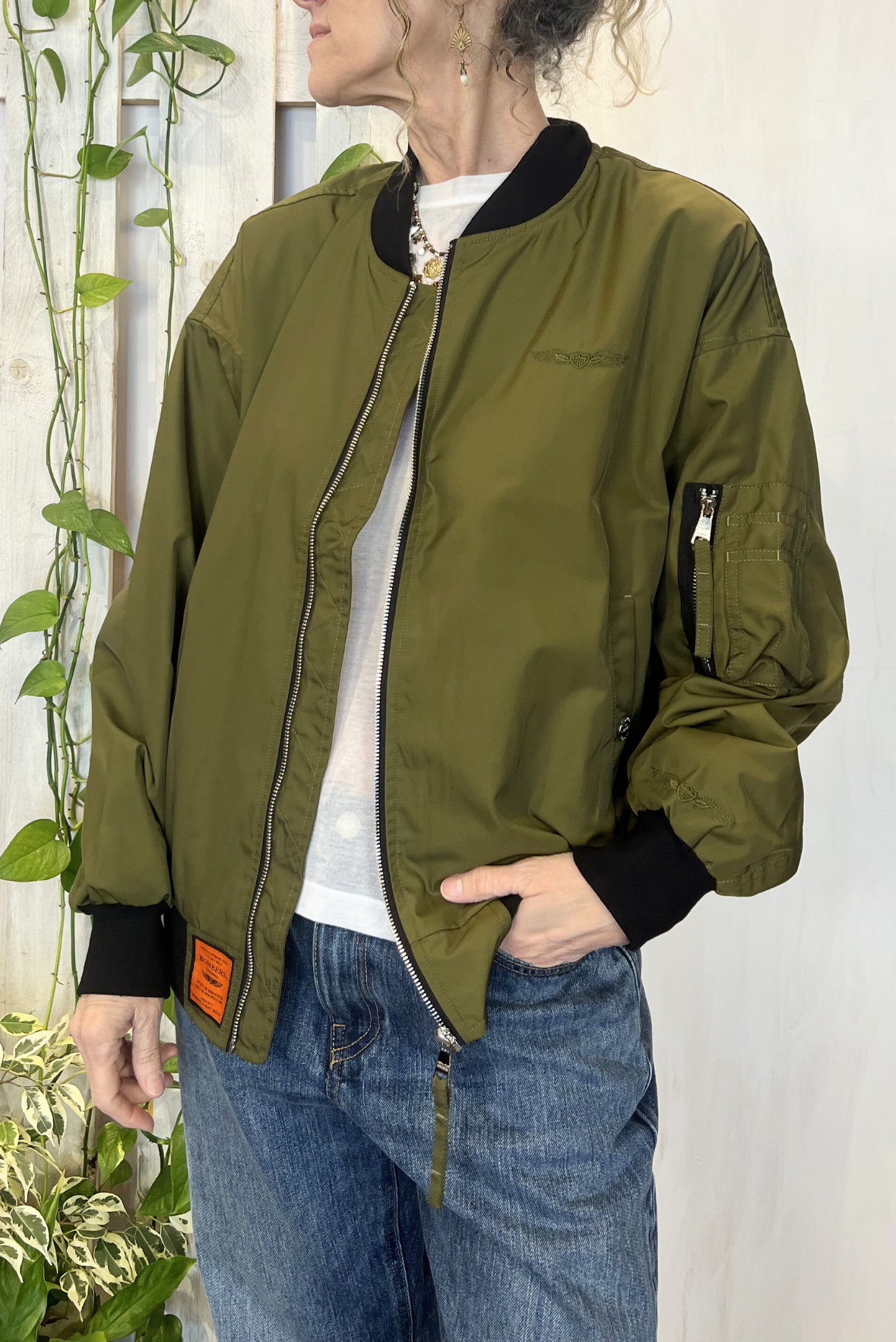 Bomber over nylon