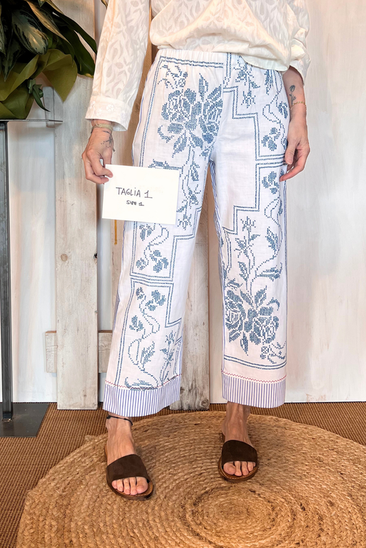 Pantalone ricami patchwork