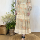 Abito lungo fantasia con pizzo