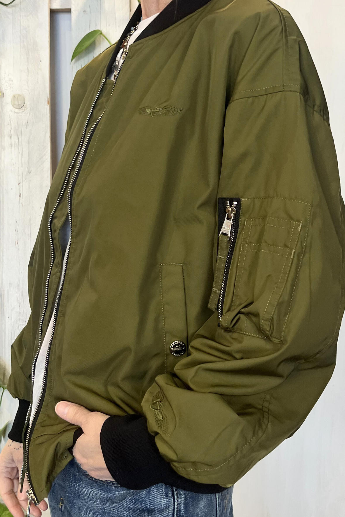 Bomber over nylon
