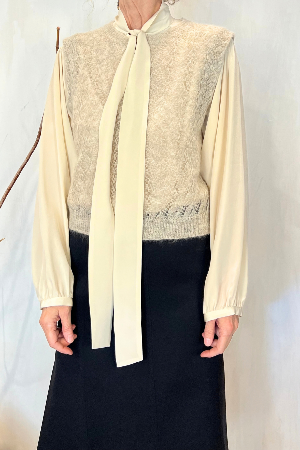 Gilet pizzo in maglia