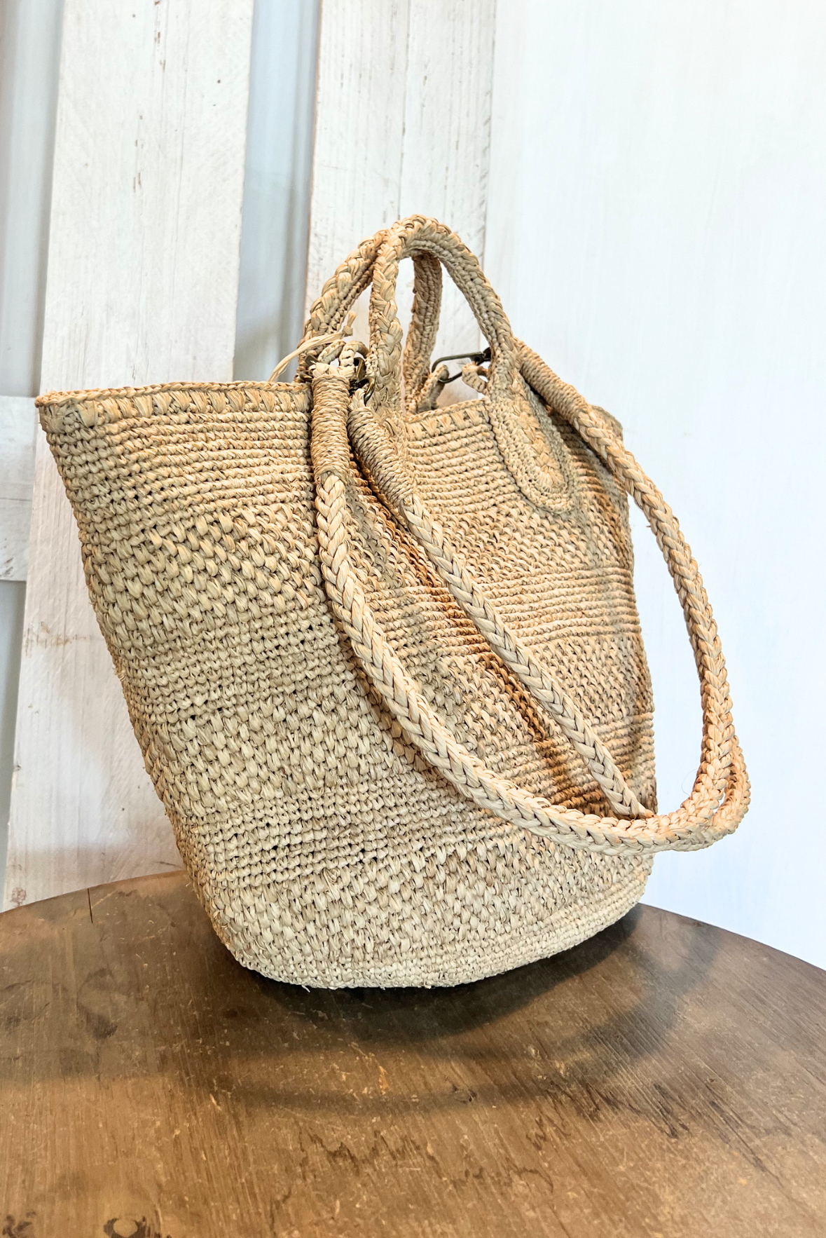 Shopping trapezio in rafia