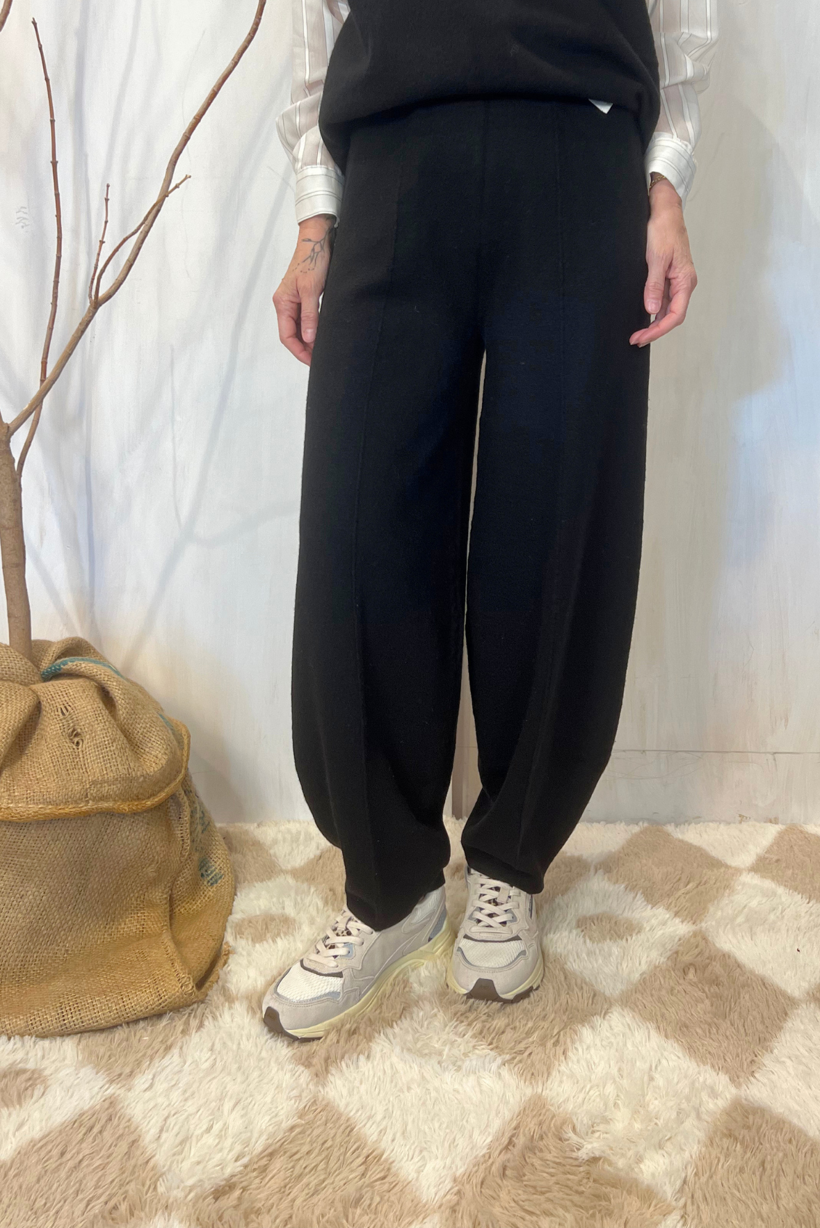 Pantalone in lana cotta