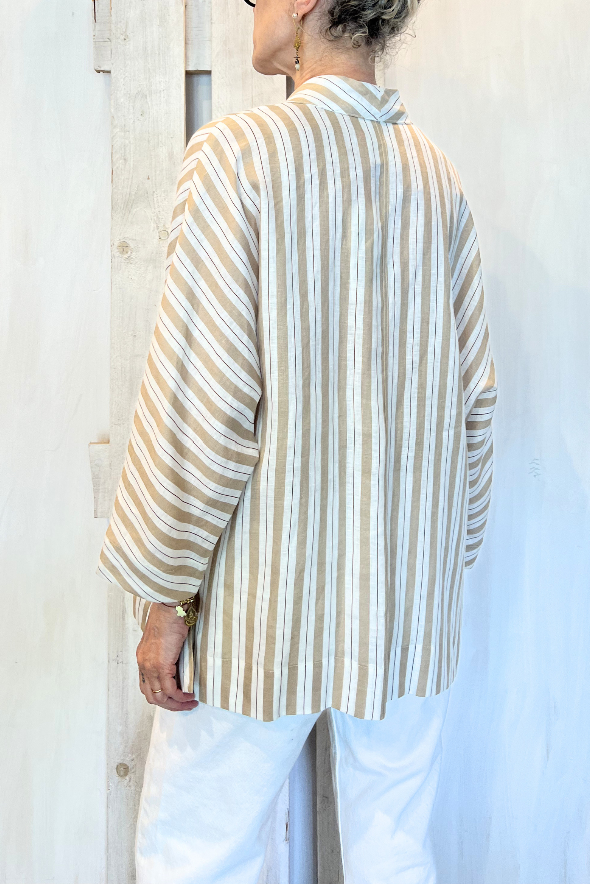 Camicia kimono in lino
