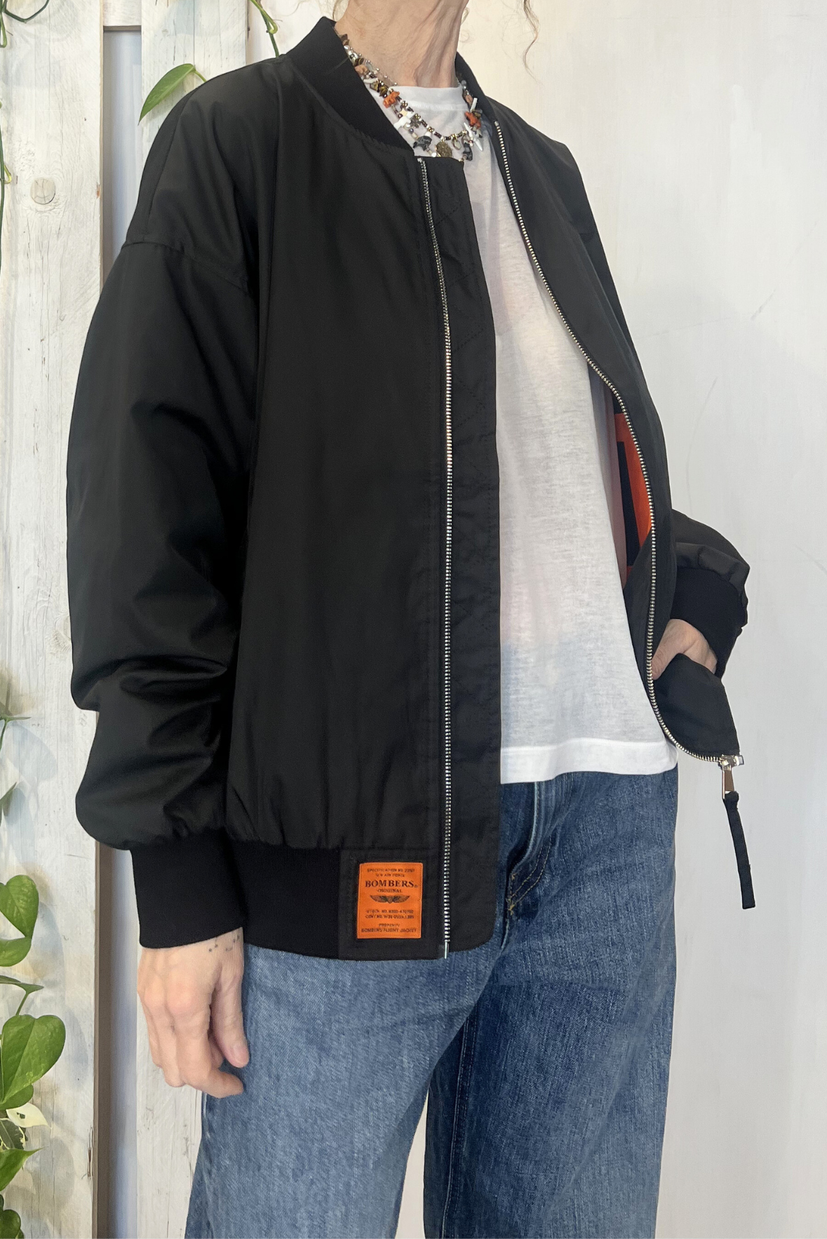 Bomber over nylon