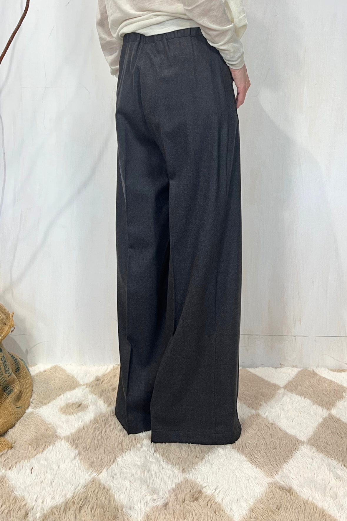 Pantalone palazzo in flanella