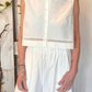 Camicia crop con ricami