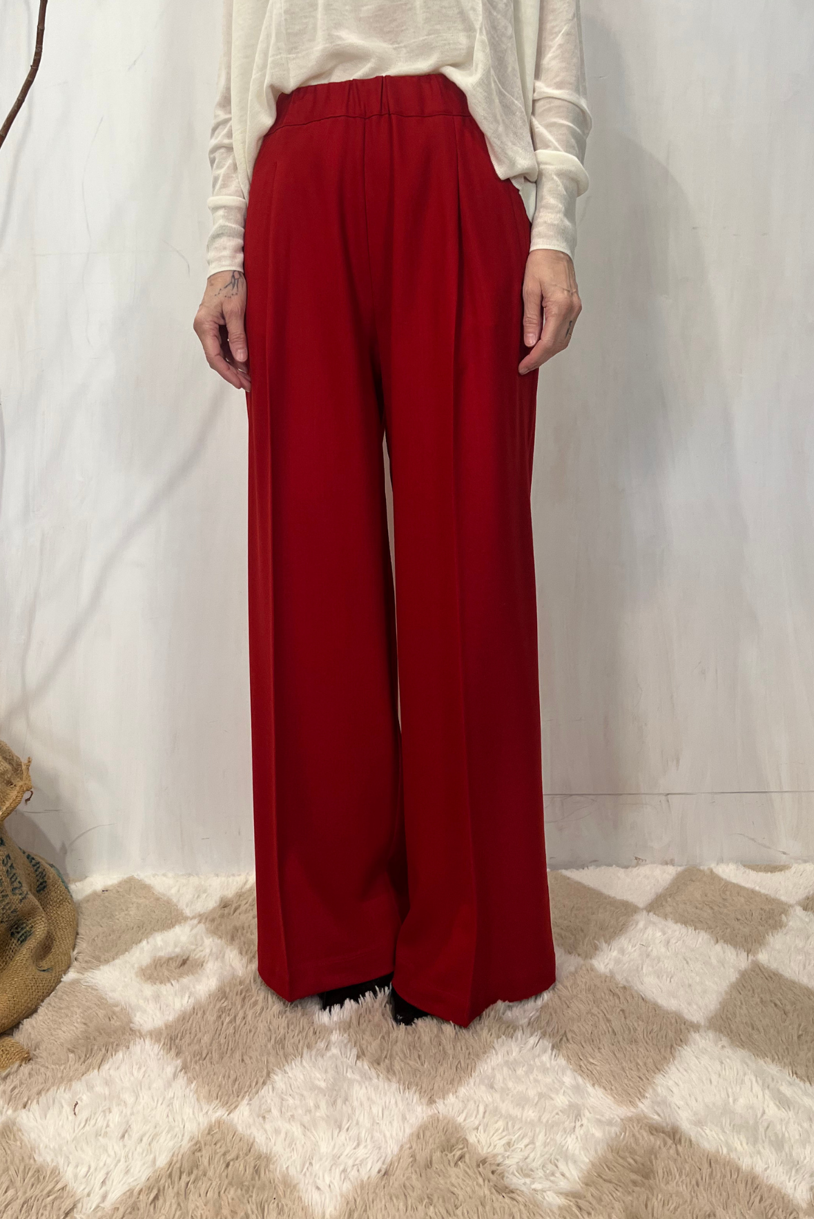 Pantalone palazzo in flanella
