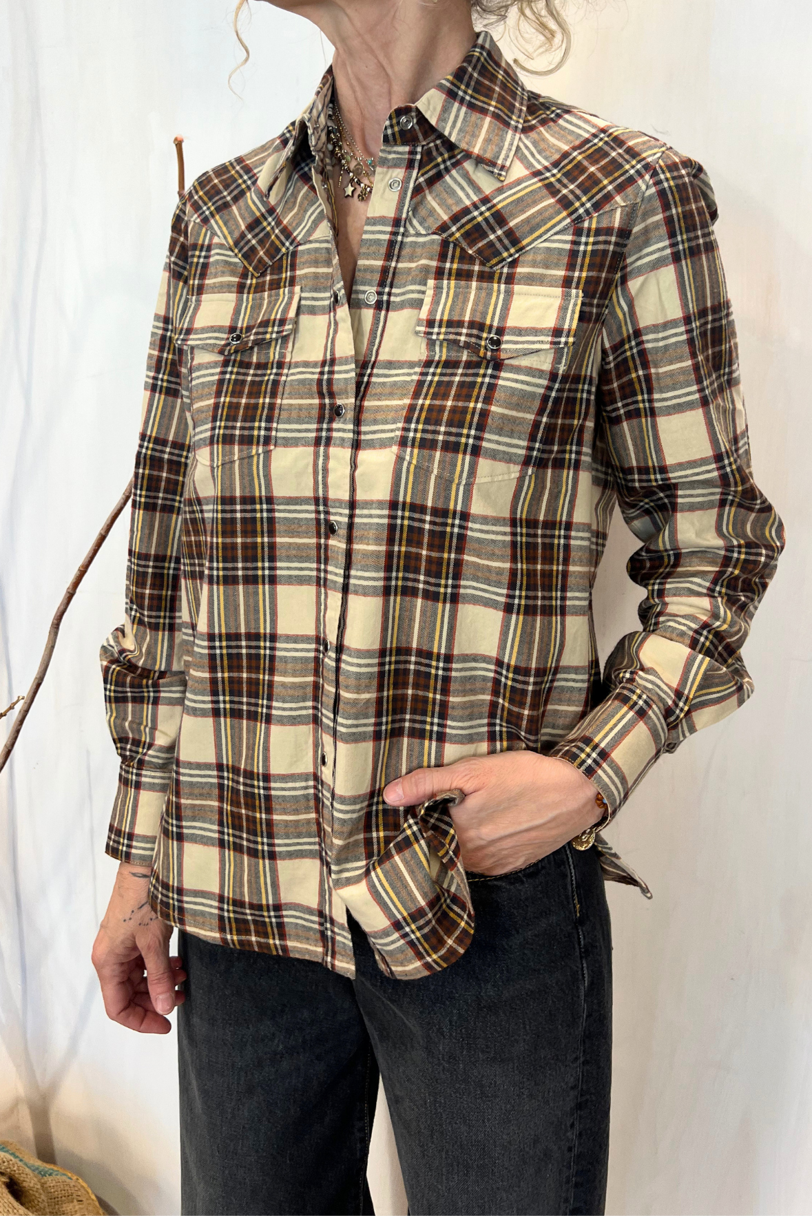 Camicia texana scozzese