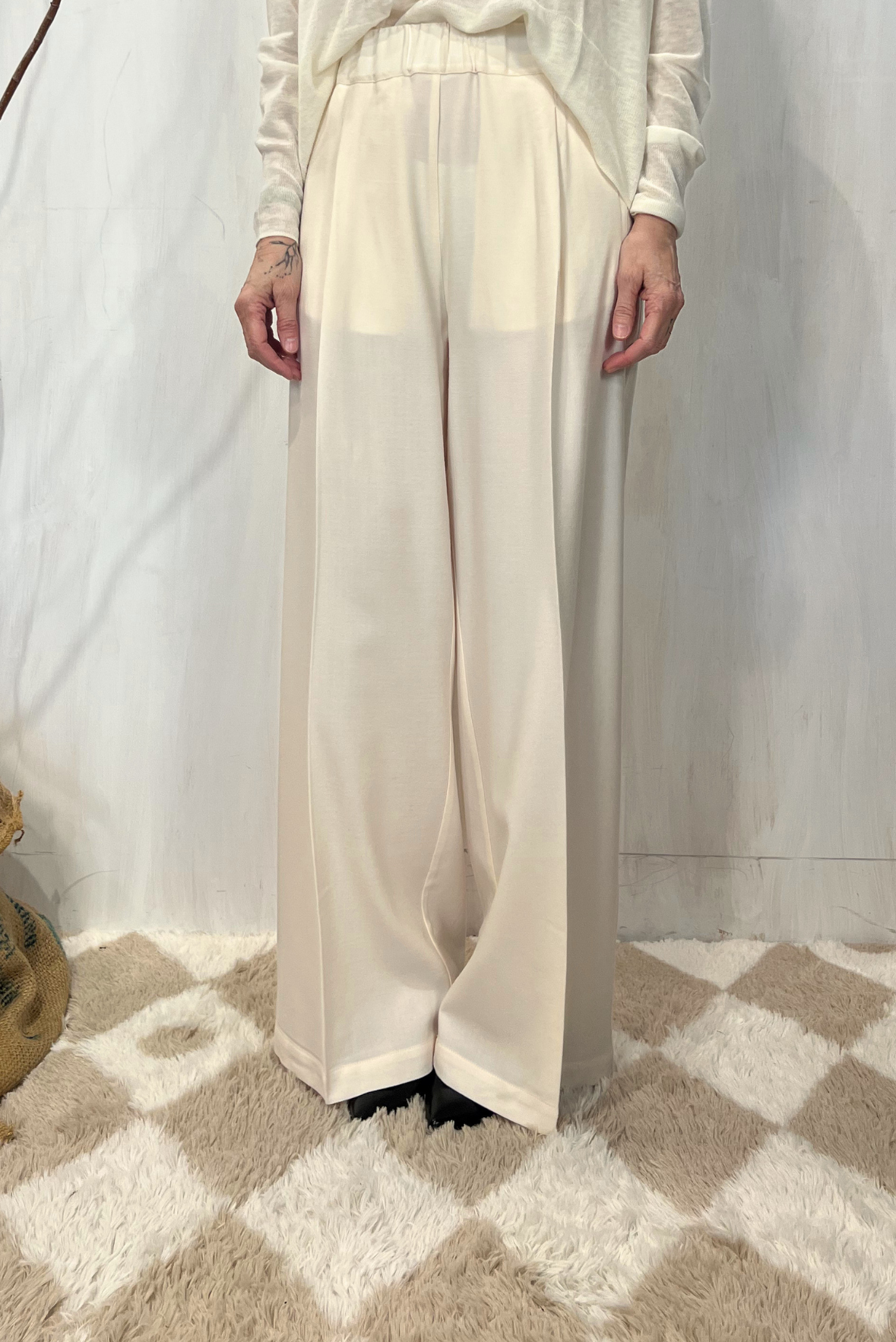 Pantalone palazzo in flanella