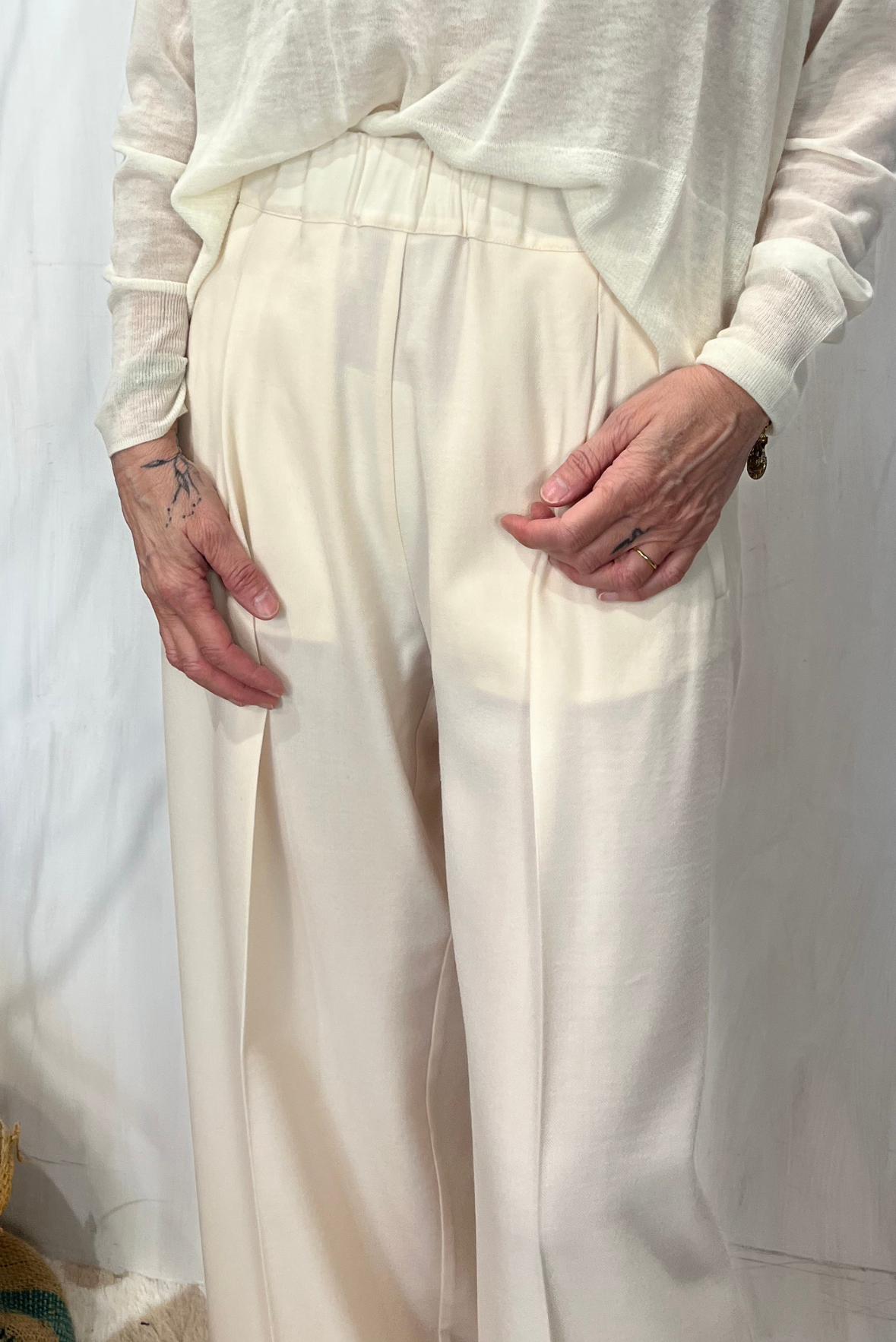 Pantalone palazzo in flanella