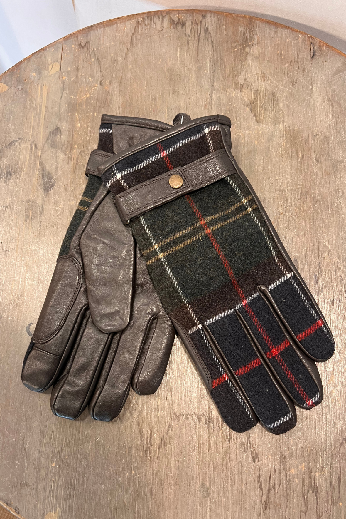 Guanti in pelle tartan
