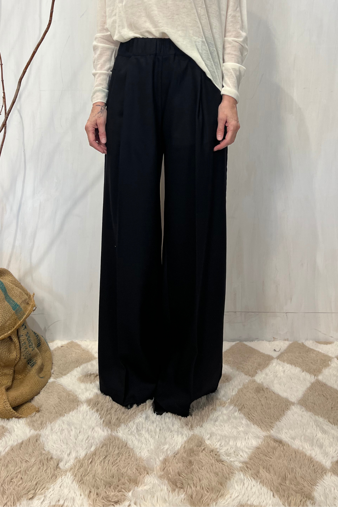 Pantalone palazzo in flanella