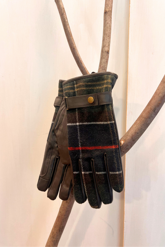 Guanti in pelle tartan