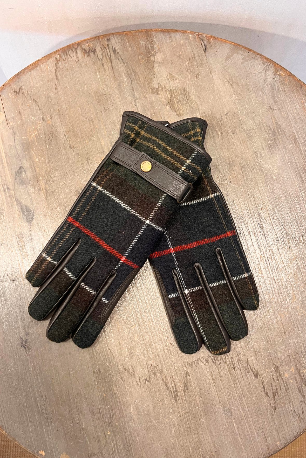 Guanti in pelle tartan