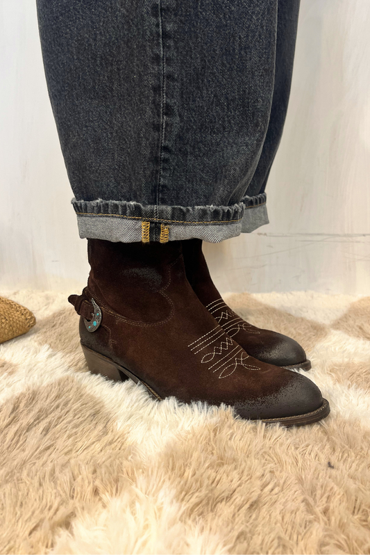 Texano con fibbia e turchesi