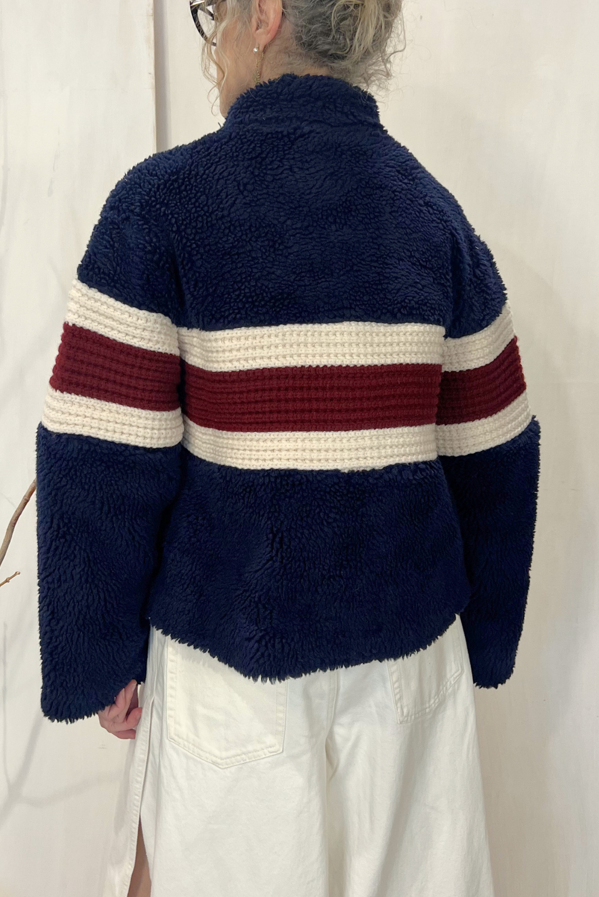 Giubbotto pile dettaglio maglia