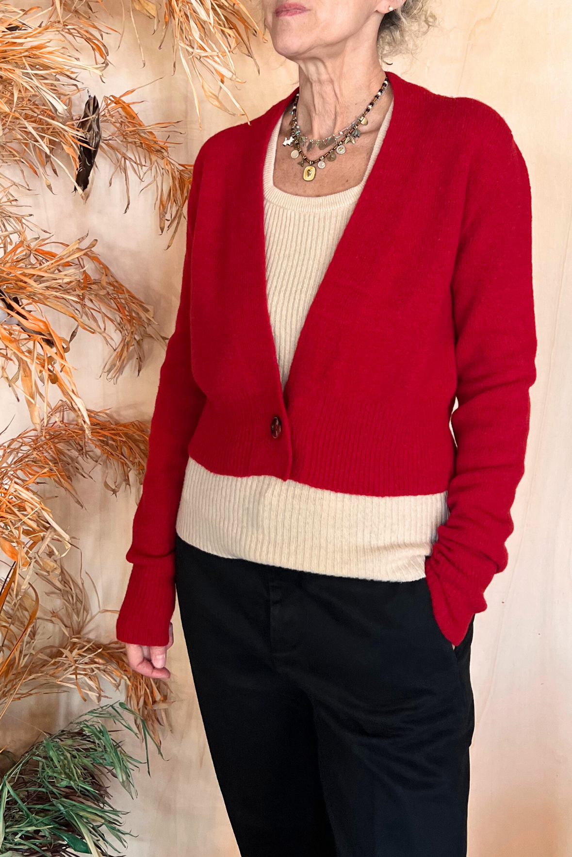 Cardigan scollo ampio