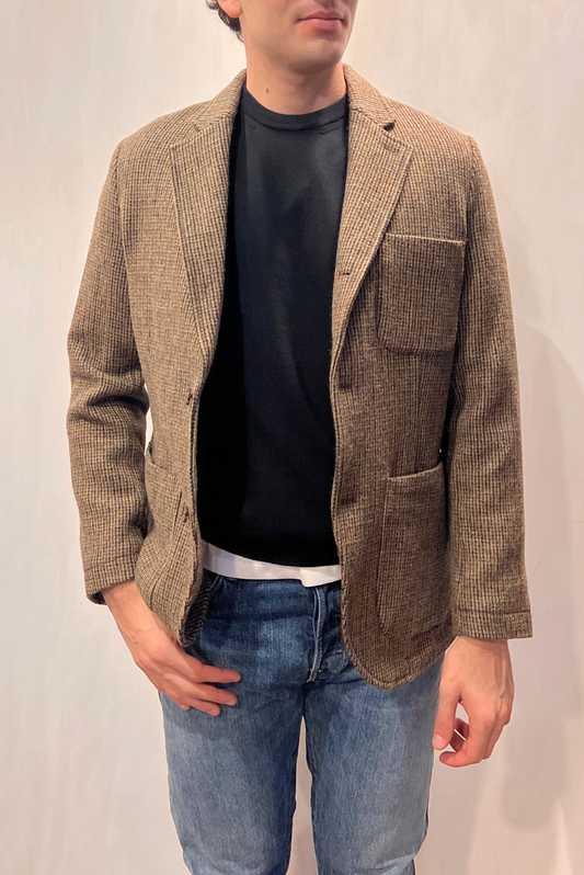 Giacca check in lana