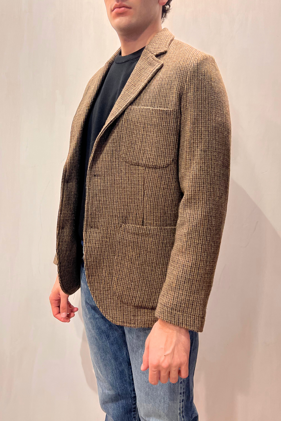 Giacca check in lana