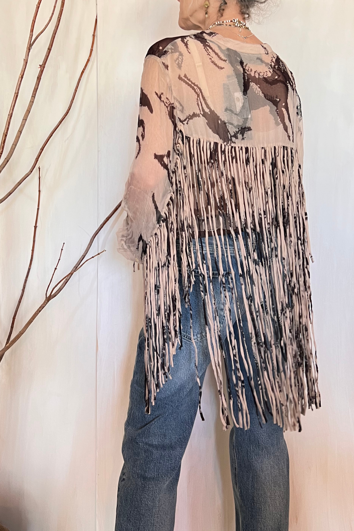 Camicia over con frange