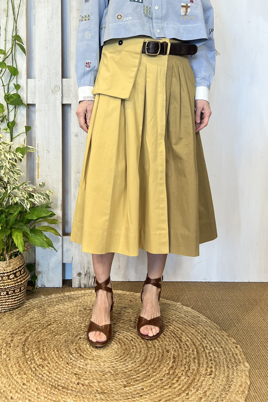 Gonna work con cintura in pelle