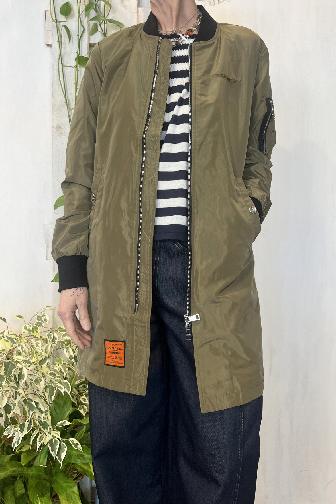 Bomber lungo nylon