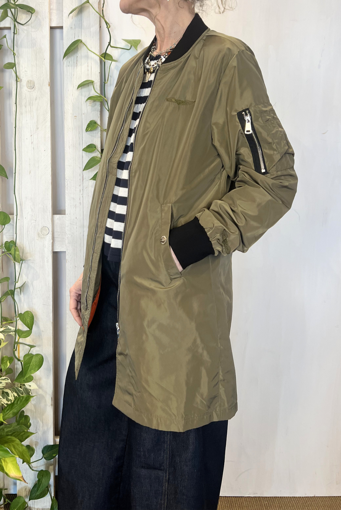 Bomber lungo nylon