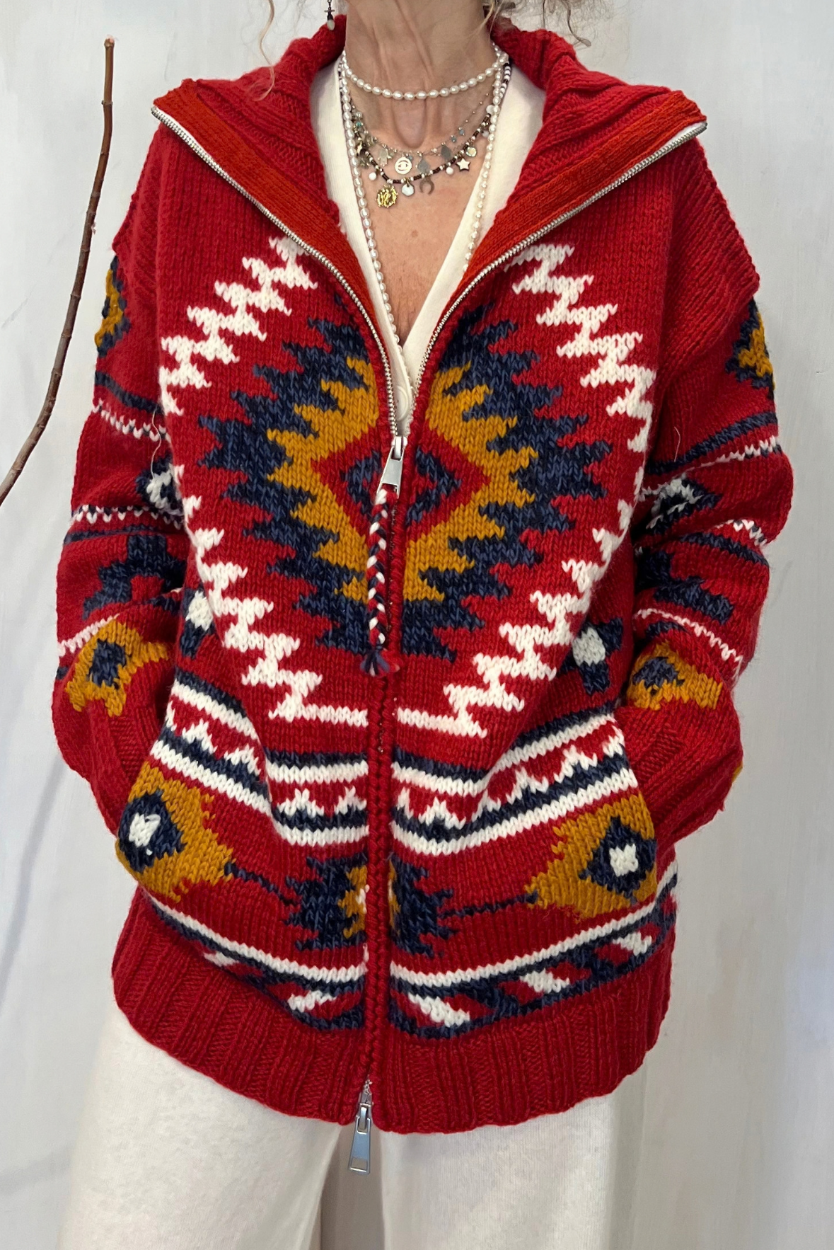 Maxi cardigan in lana merino