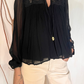 Blusa in voile con pizzo