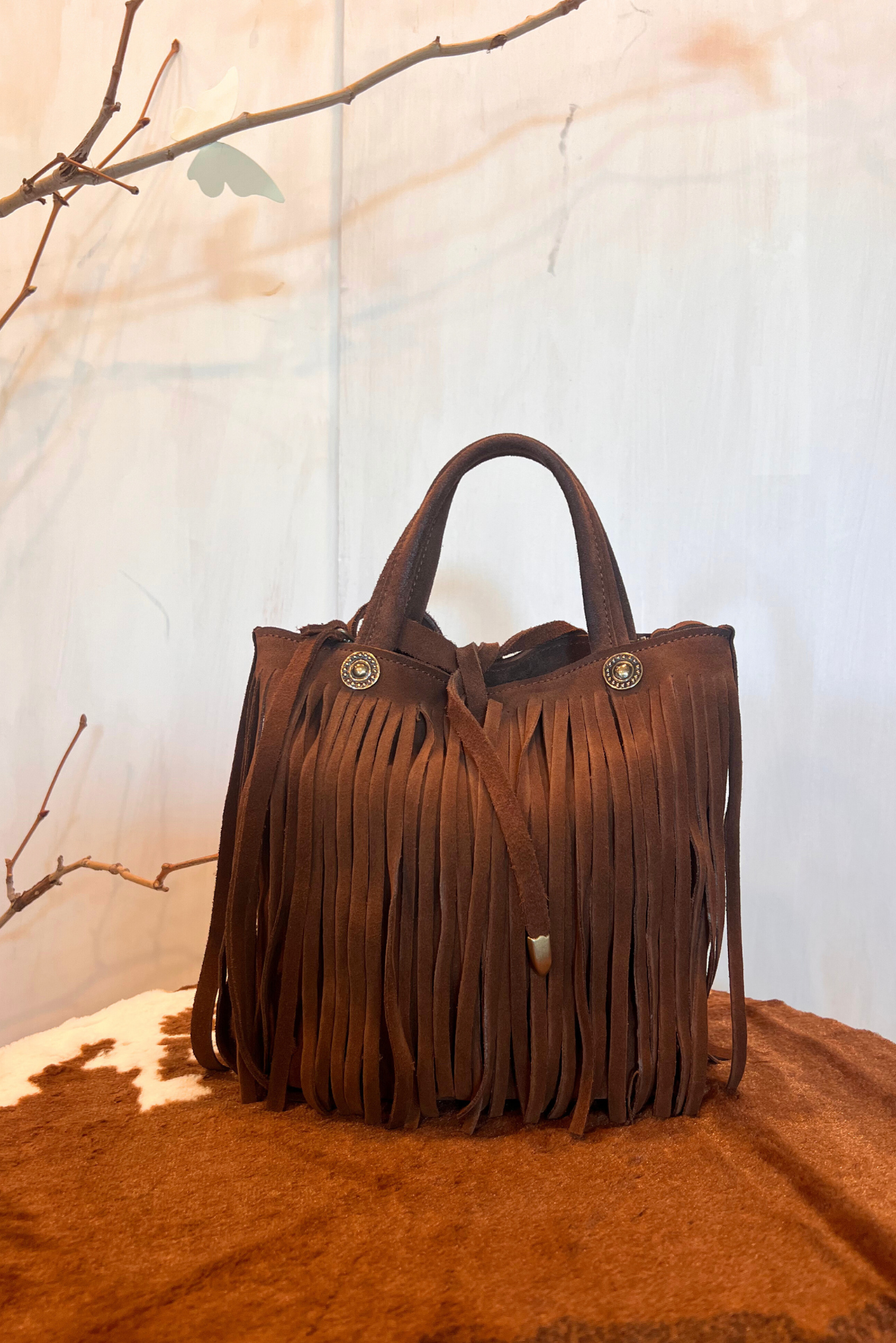 Mini shopper con frange