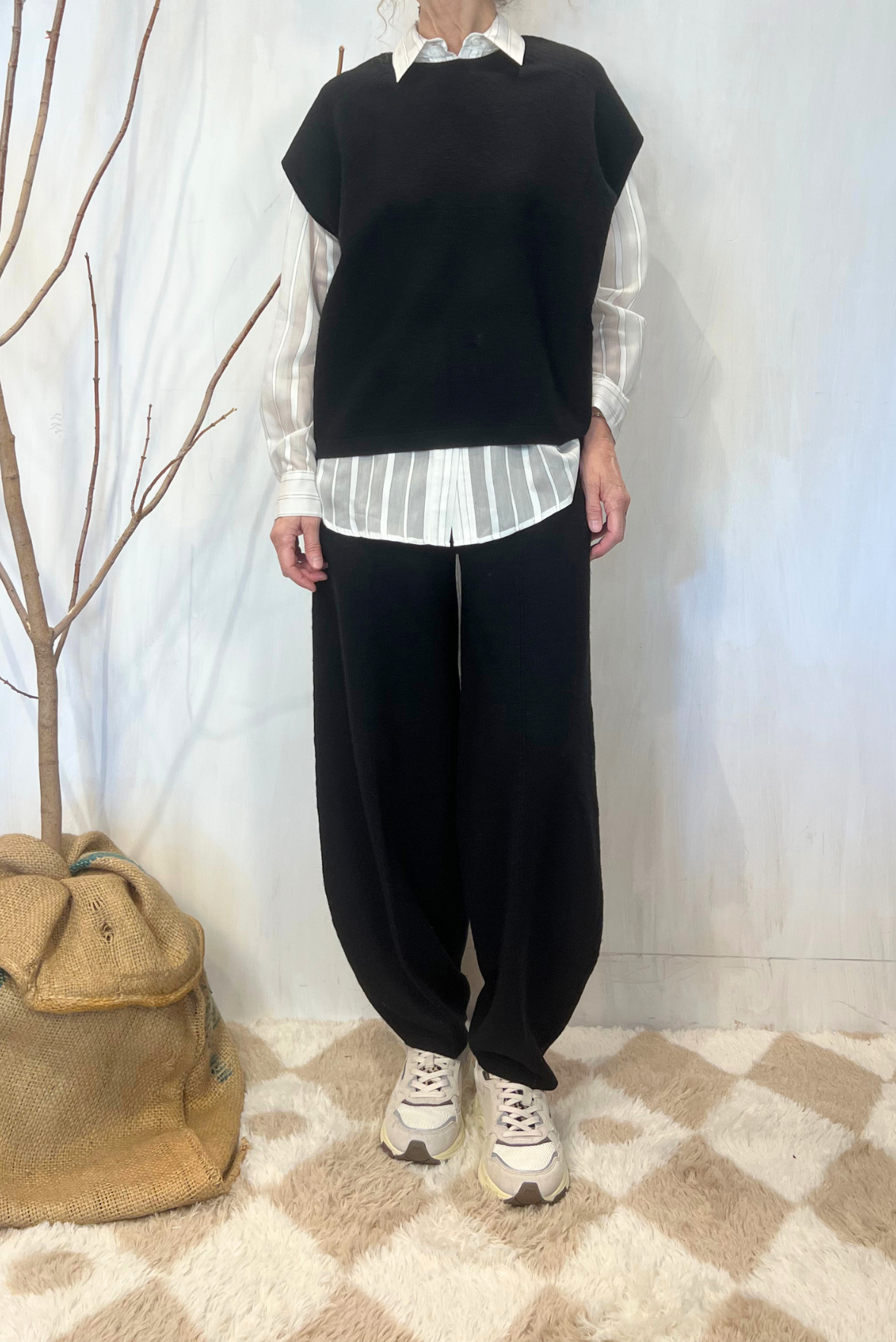 Pantalone in lana cotta
