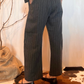 Pantalone a righe in lana