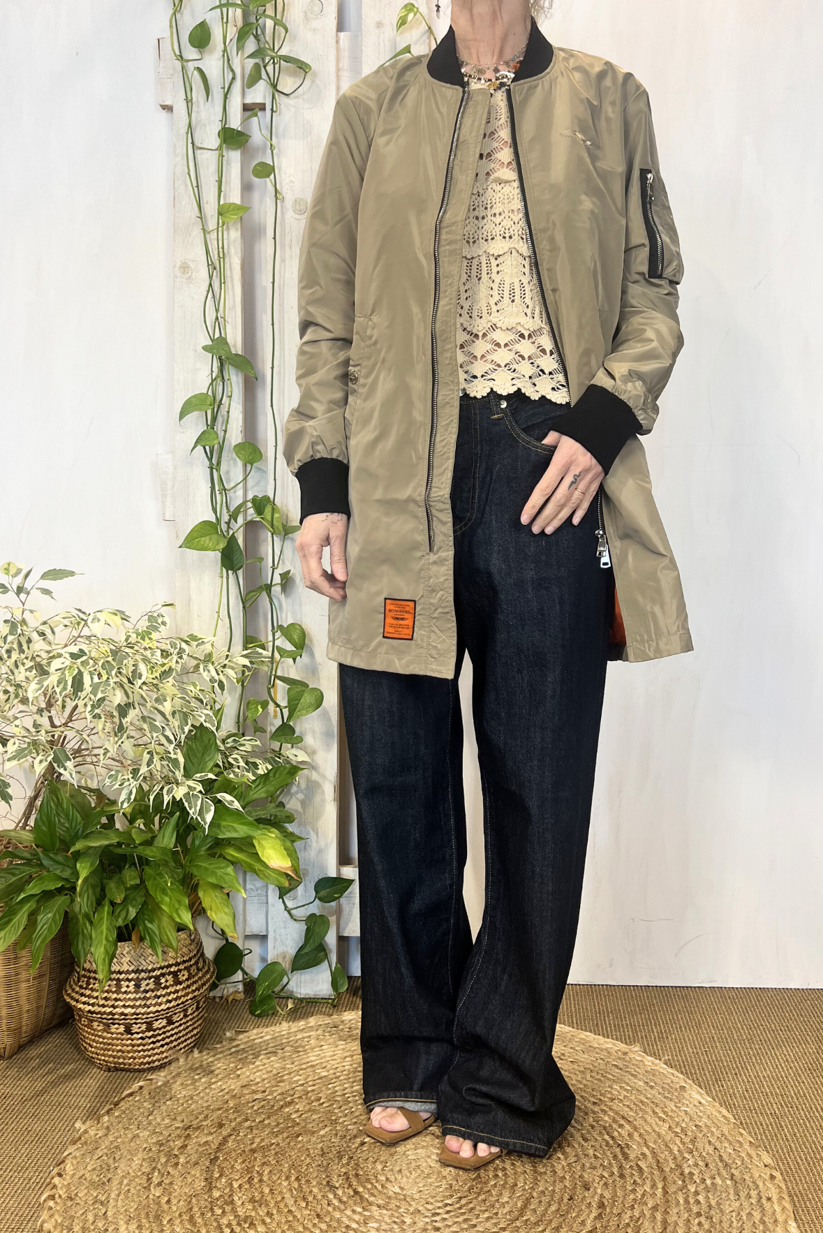 Bomber lungo nylon