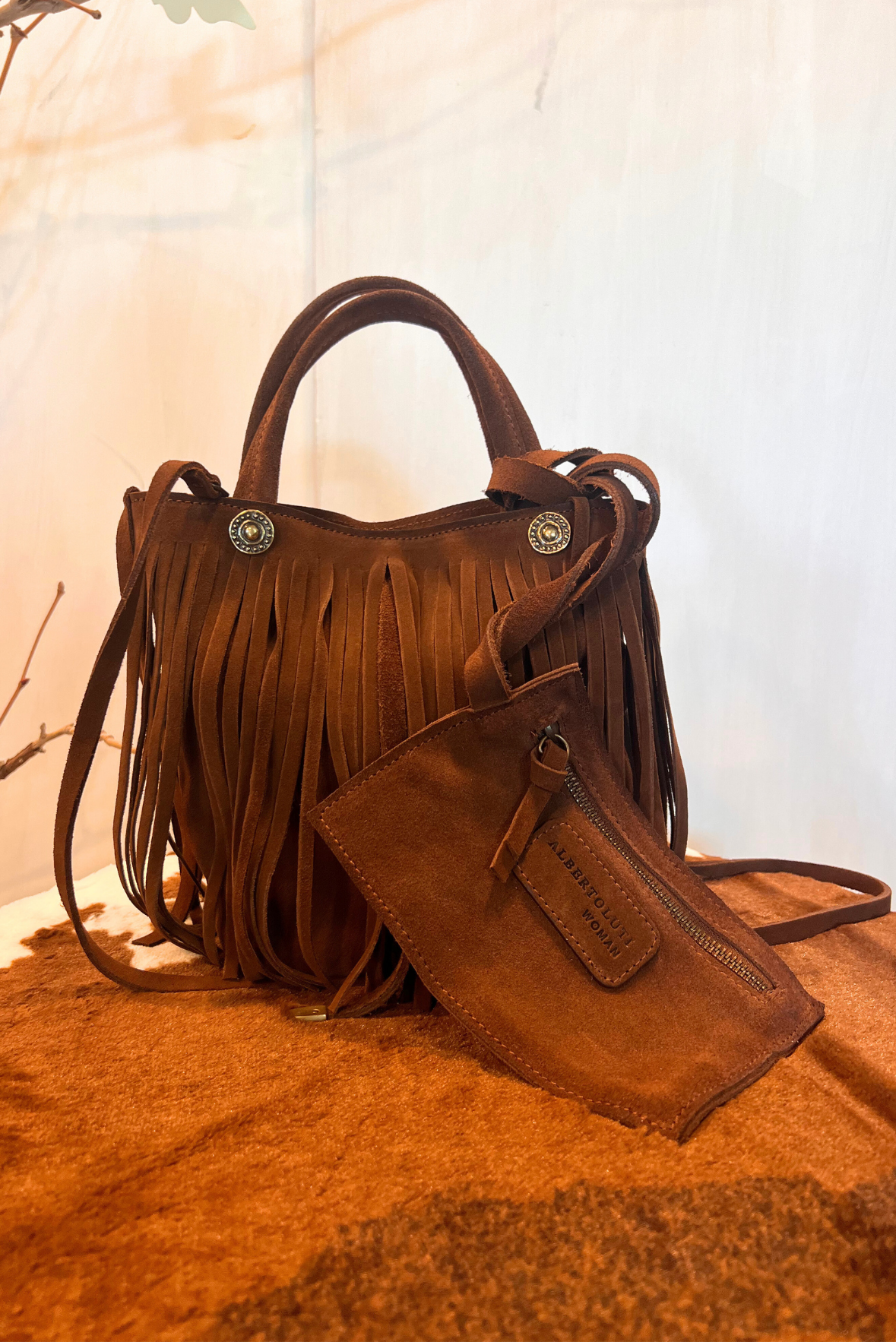 Mini shopper con frange