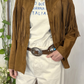 Giacca in camoscio con frange