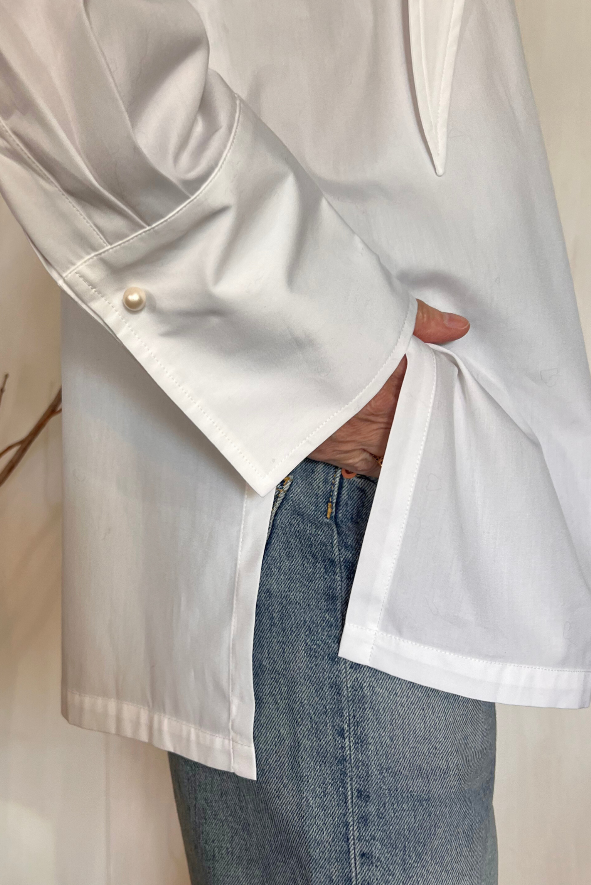 Camicia in popeline con gemelli