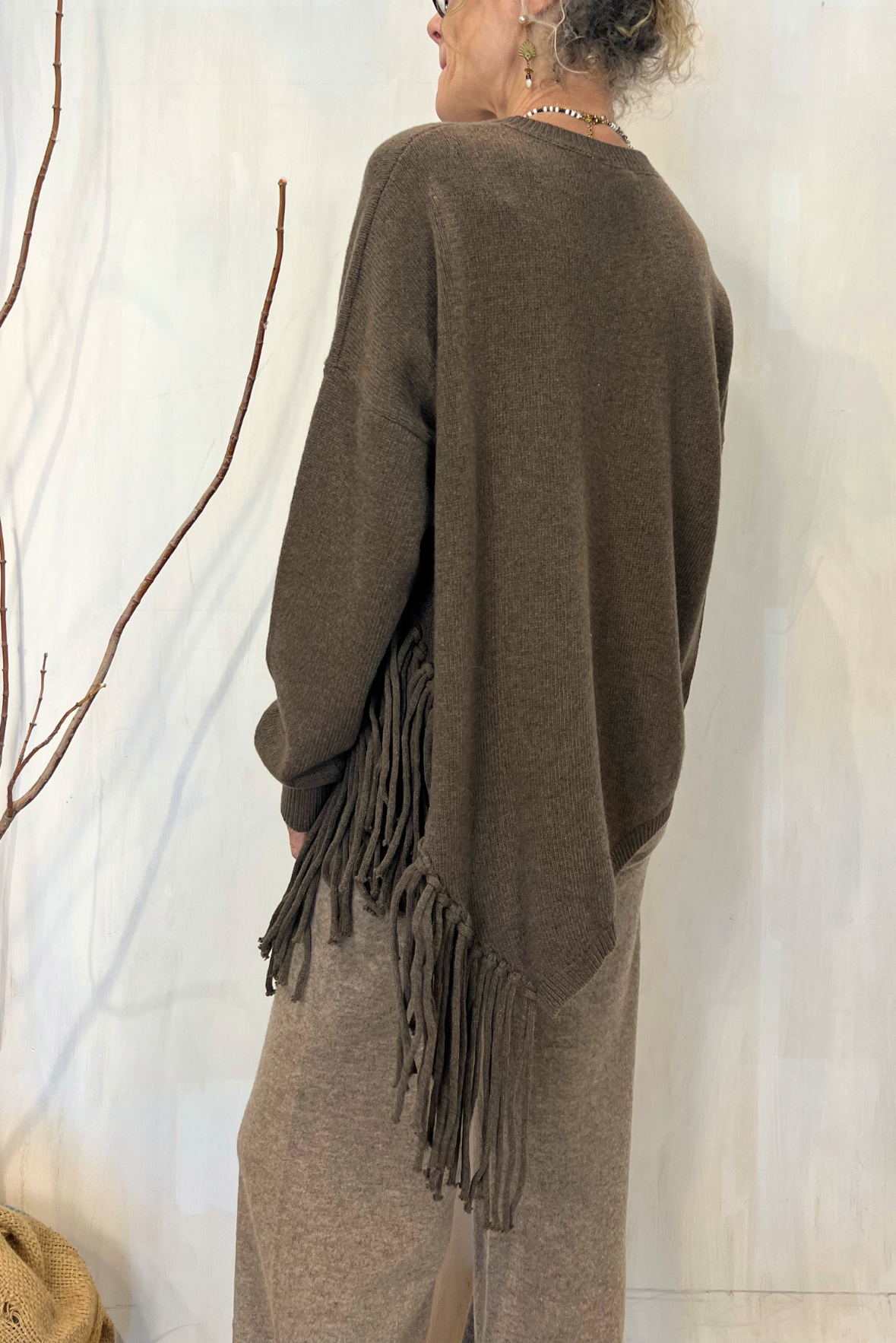 Maglia over con frange