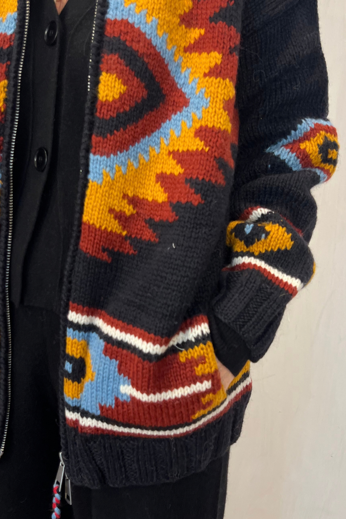 Maxi cardigan in lana merino