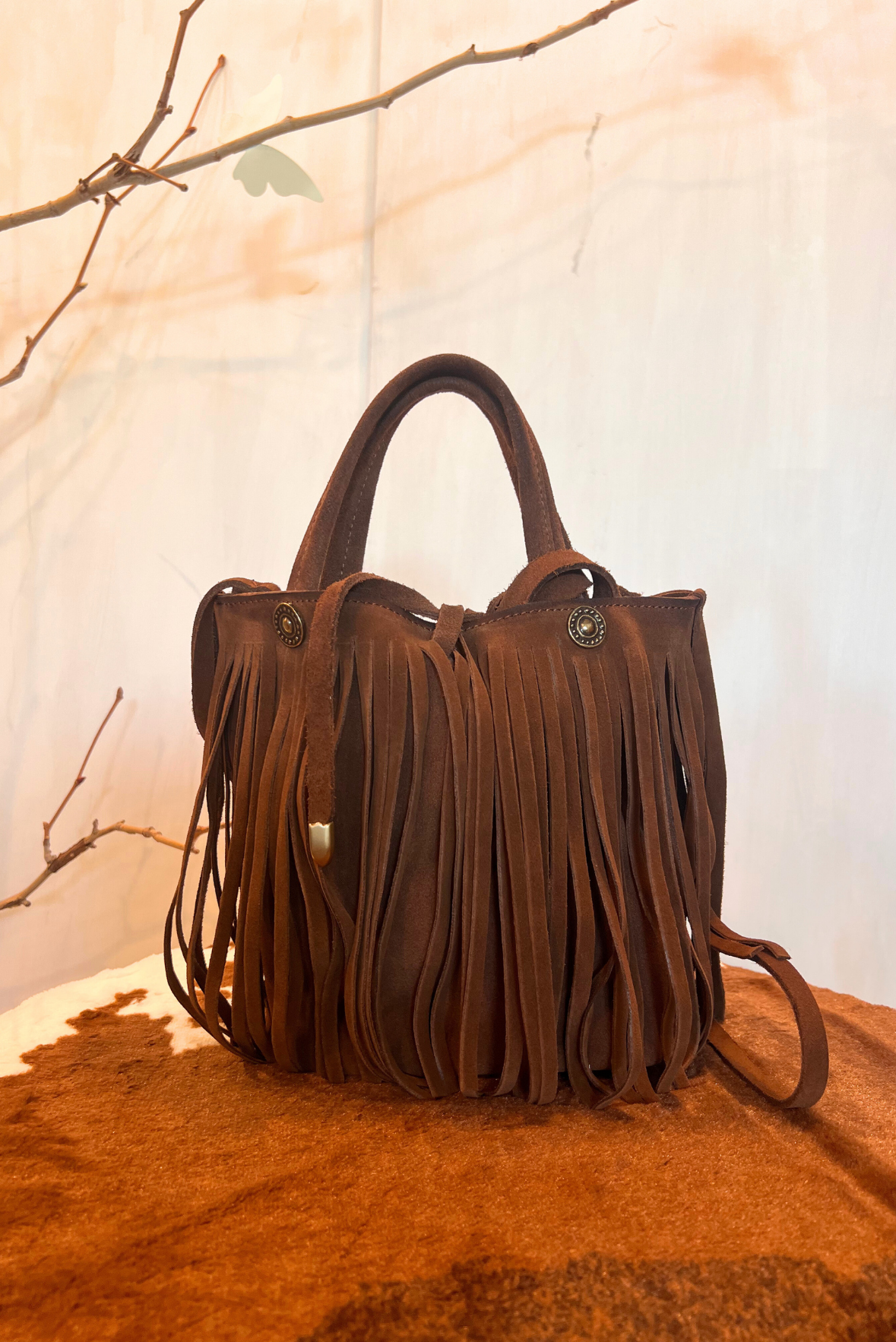 Mini shopper con frange