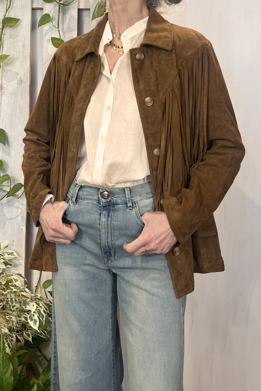 Giacca in camoscio con frange