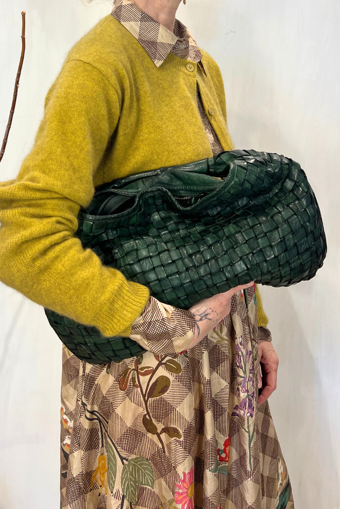 Borsa Atena in pelle intrecciata
