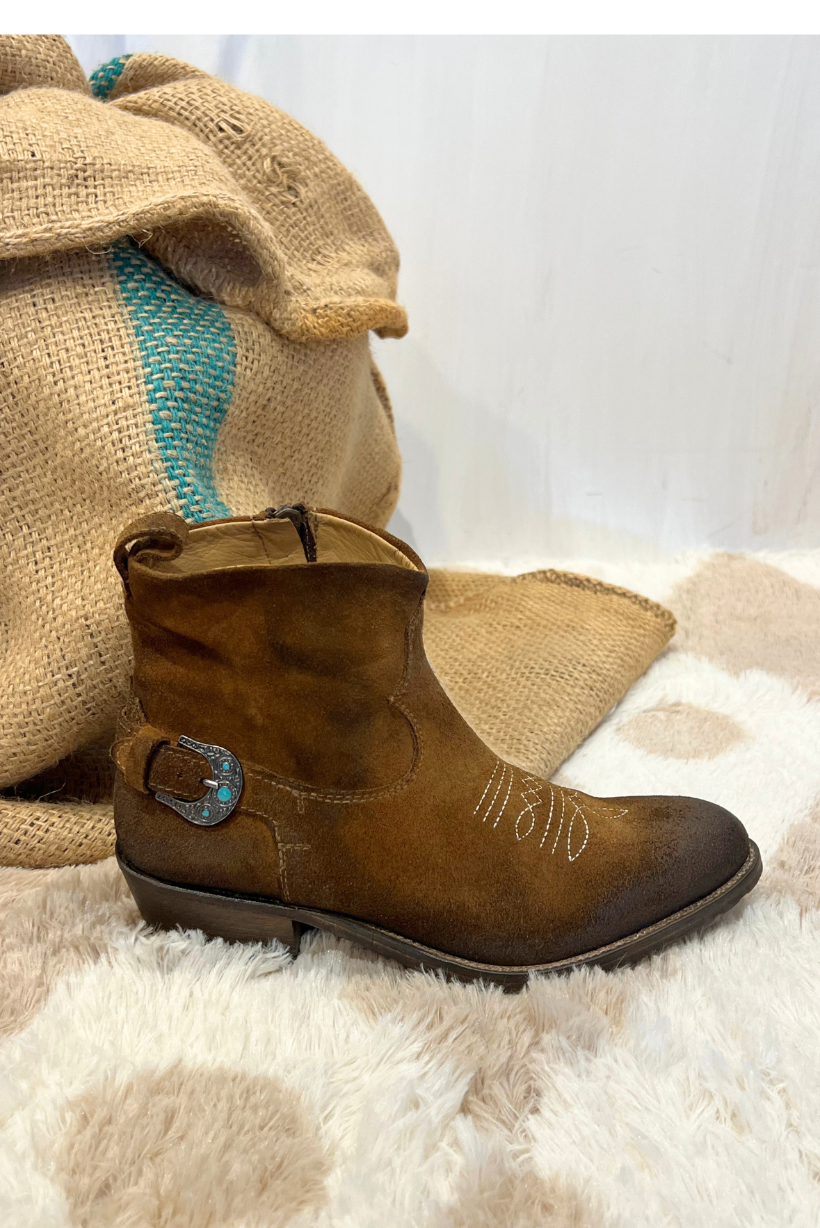Texano con fibbia e turchesi