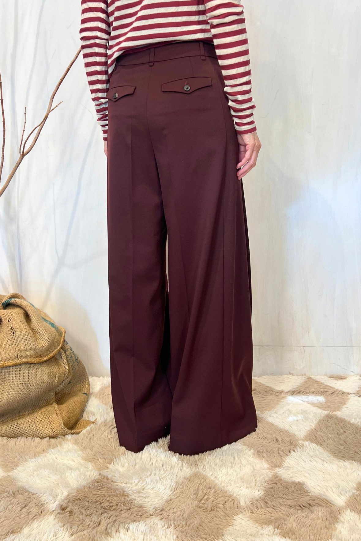 Pantalone palazzo in lana