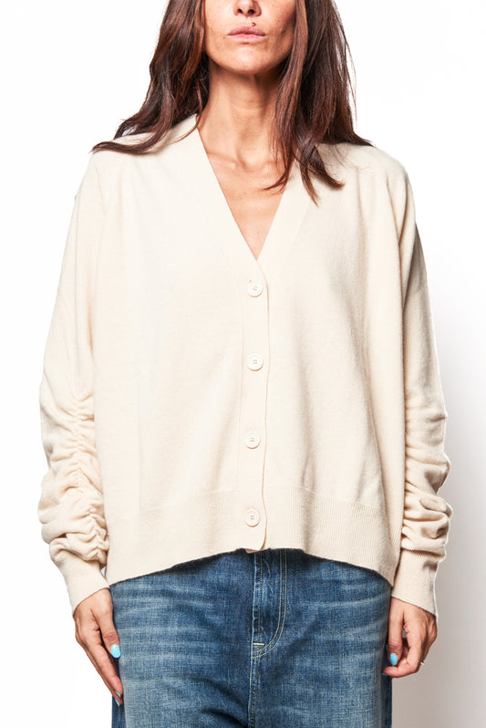 Cardigan manica arricciata